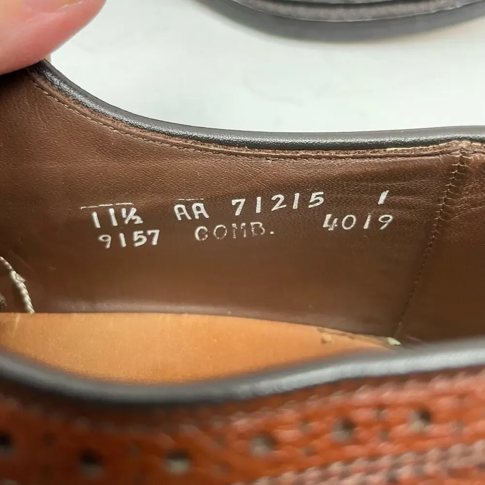 Allen Edmonds | AA Narrow MacNeil Brown Leather Long Wingtip Oxfords Dress Shoes